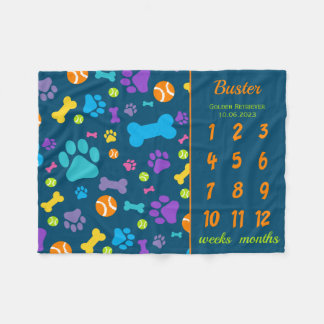 Neuer Welpen-Hund Fotoshootings-Meilenstein Fleecedecke