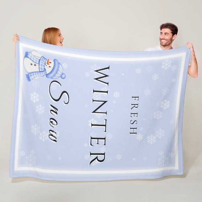 Neuer Winter Schnee mit Schneemann und Schnee Fleecedecke (Beispiel)