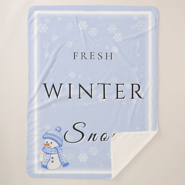 Neuer Winter Schnee mit Schneemann und Schnee Sherpadecke (Vorderseite)