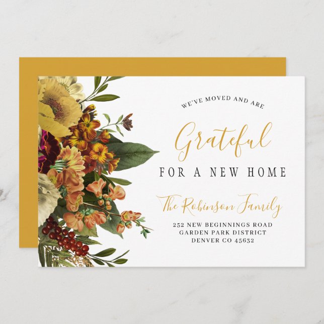 Neuer Zuhause-Erntedank-Urlaub im Umzug Ankündigung (Vorne/Hinten)