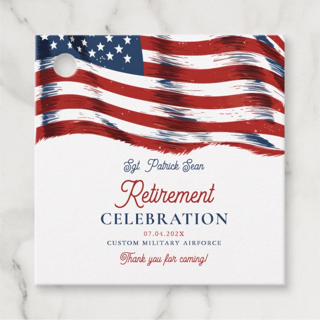 Neuere amerikanische Flagge 4. Juli Army Retiremen Geschenkanhänger (Vorderseite)