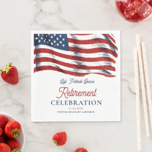 Neuere amerikanische Flagge 4. Juli Army Retiremen Serviette