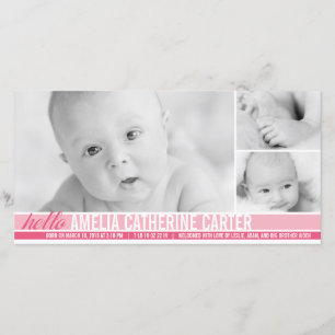 Neuere Tones Baby Girl Geburtserklärung Ankündigung