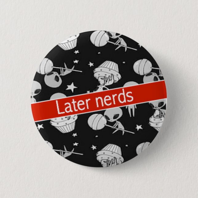 Neuerer Nerd-alienknopf Button (Vorderseite)
