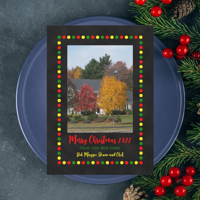 Neues Address-Foto mit Weihnachtsbeleuchtung Einladung (Von Creator hochgeladen)