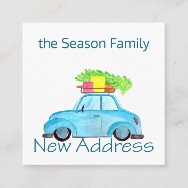 Neues Adressauto und Weihnachtsbaum Begleitkarte (Vorderseite)