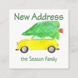 Neues Adressauto und Weihnachtsbaum Begleitkarte