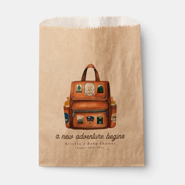 Neues Adventure Rucksack + Flaschen Babydusche Geschenktütchen (Vorderseite)