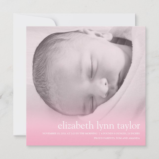 Neues Baby Ankündigung (Vorderseite)