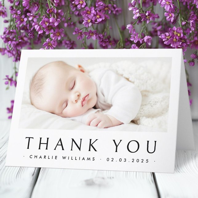 Neues Baby Ankündigung Foto Dankeschön Karte (New baby announcement photo thank you card)