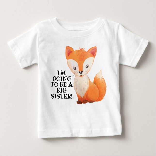 Neues Baby Big Sister Little Fox Kleinkind Tshirt (Vorderseite)
