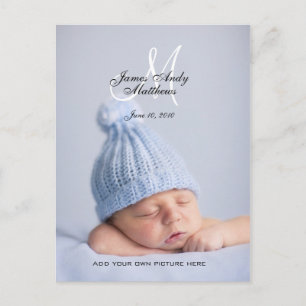 Neues Baby Boy Ankündigung Foto Postkarten