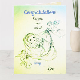 Neues Baby Boy Cherub Design Gruß Karte