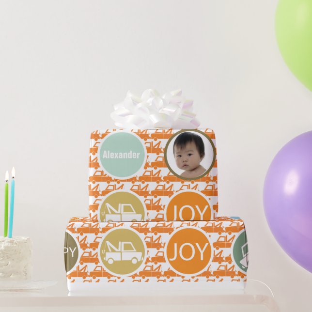 Neues Baby Boy Foto Wrapping Paper Geschenkpapier (Partygeschenke)