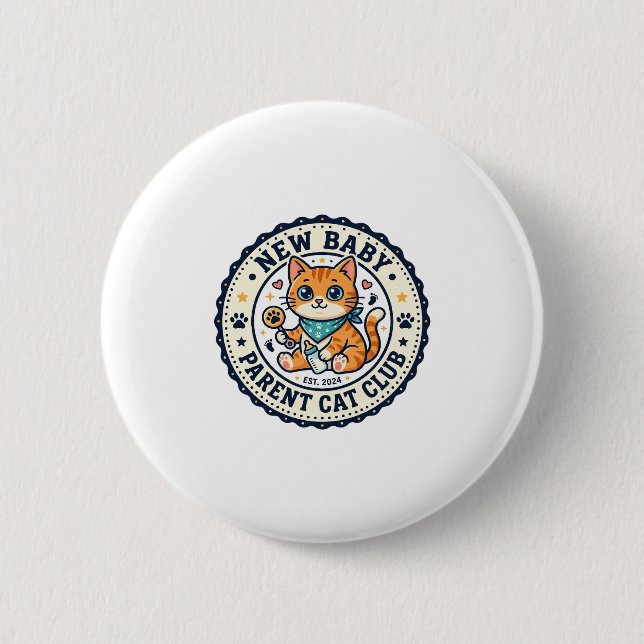 Neues Baby-Eltern-Katze-Katze-Mama-Geschenkidee -  Button (Vorderseite)