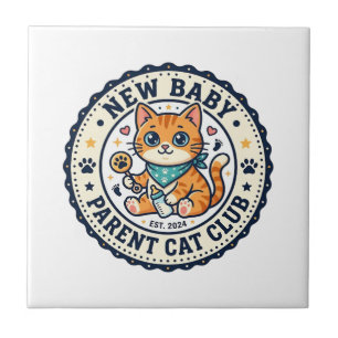 Neues Baby-Eltern-Katze-Katze-Mama-Geschenkidee -  Fliese