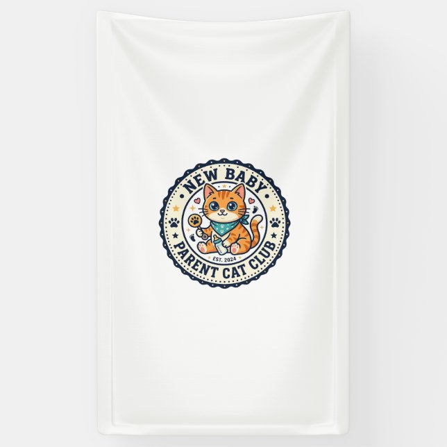 Neues Baby-Eltern-Katze-Katze-Mutter-Geschenkidee  Banner (Vertikal)