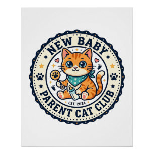 Neues Baby-Eltern-Katze Katzen-Mama-Geschenkidee - Poster