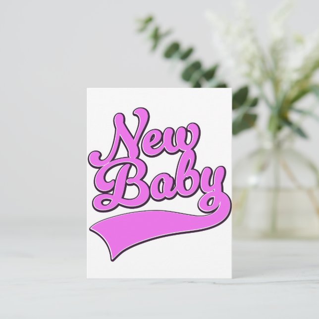Neues Baby Feiertagspostkarte (Stehend Vorderseite)