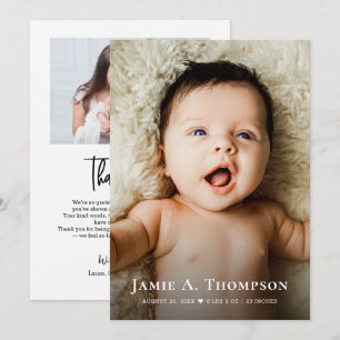Neues Baby-Foto Danke Herz Moderne Geburt