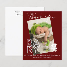 Neues Baby Foto Vielen Dank Karten Modernes Budget