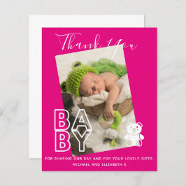 Neues Baby Foto Vielen Dank Karten Modernes Budget
