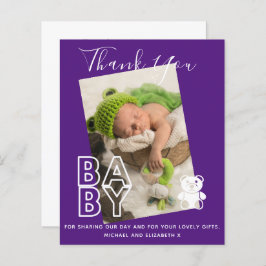 Neues Baby Foto Vielen Dank Karten Modernes Budget