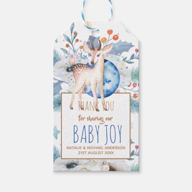 Neues Baby Foto Vielen Dank Karten Modernes Budget Geschenkanhänger (Vorderseite)