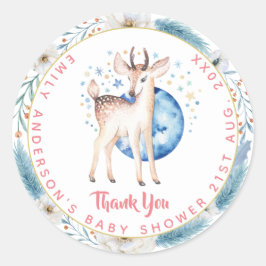 Neues Baby Foto Vielen Dank Karten Modernes Budget Runder Aufkleber