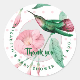 Neues Baby Foto Vielen Dank Karten Modernes Budget Runder Aufkleber