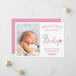 Neues Baby-Foto Willkommen bei Name Ankündigung