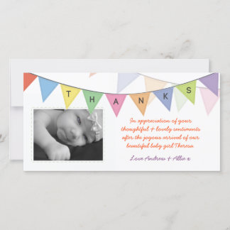 Neues Baby-Geschenk Vielen Dank Glossy-Fotokarte Dankeskarte