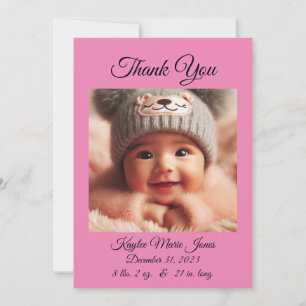 Neues Baby Girl Dankeschön Karte/Ankündigung Einladung