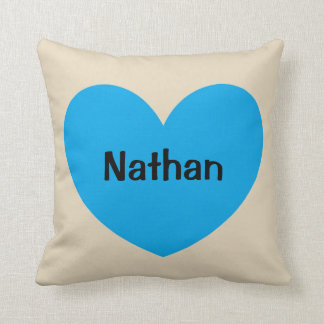 Neues Baby-Jungen-personalisiertes blaues Herz mit Kissen