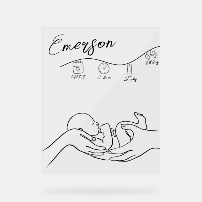 Neues Baby-Kinderzimmer Begrüßung Akryllisches Zei Acrylschild (Vorderseite)