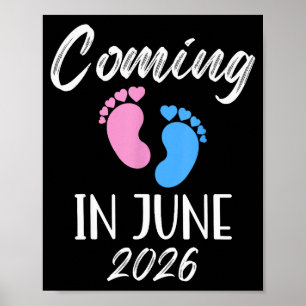 Neues Baby kommt im Juni 2026 Lustiger Baby Shower Poster
