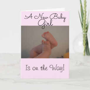 Neues Baby Mädchen auf dem Weg Herzlichen Glückwun Karte