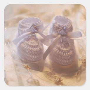 Neues Baby Quadratischer Aufkleber