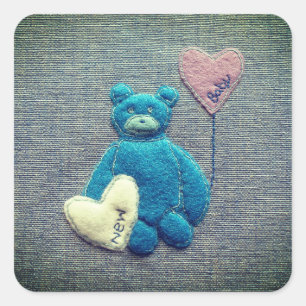Neues Baby Quadratischer Aufkleber