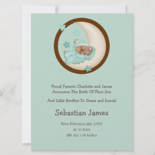 Neues Baby Schlafbär Ankündigung