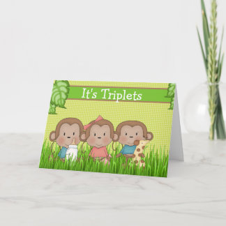Neues Baby-Triole Zwei Jungs ein Mädchen Niedliche Ankündigung