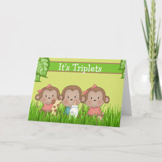 Neues Baby Triplet Zwei Girls Ein Junge Niedlicher Karte