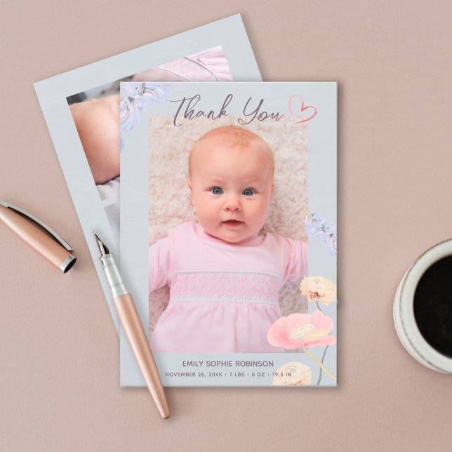 Neues Baby Vielen Dank, dass Sie Foto Collage Birt Ankündigung (Von Creator hochgeladen)