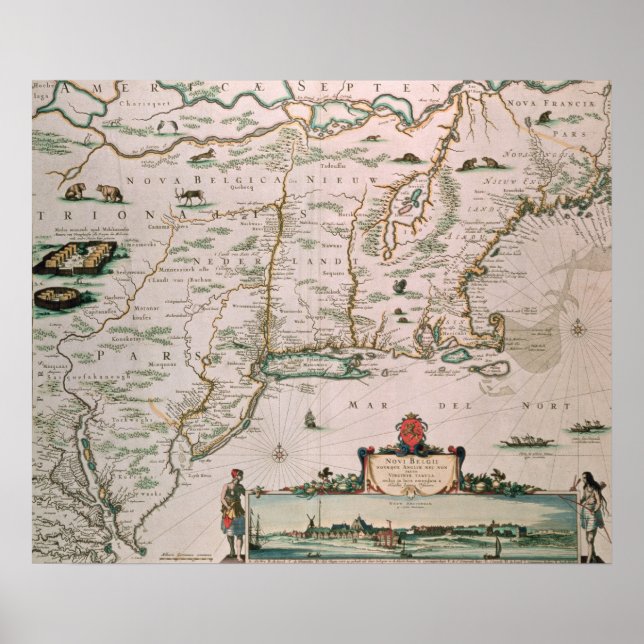 Neues Belgien, Platte aus "Atlas Contractus" c.167 Poster (Vorne)