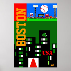 Neues Boston Art Poster Kindersportgeschenk 2013