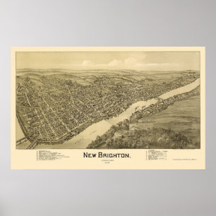 Neues Brighton, panoramische Karte PAs - 1901 Poster