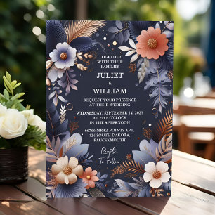 Neues Budget billig Outdoor Stilvolle Blue Wedding Einladung
