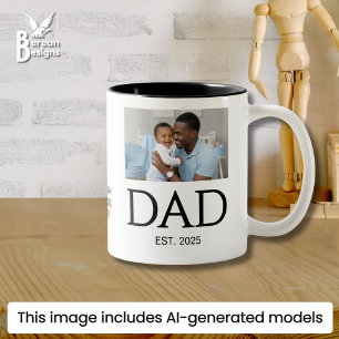 Neues DAD-Geschenk Individueller Text Foto DAD Geg Zweifarbige Tasse