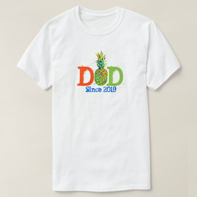 Neues Dad personalisierbares Ananas Muster T-Shirt (Design vorne)