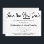Neues Datum gerettet Save The Date<br><div class="desc">Helfen Sie Ihren Gästen,  durch die Veränderungen in Ihrem Event zu navigieren,  mit unserem Rett der New Date Cards! Personalisieren Sie mit Ihren Event-Informationen,  um eine Art Karte zu erstellen,  die Ihre Freunde und Familie sicher sind,  Liebe zu haben.</div>